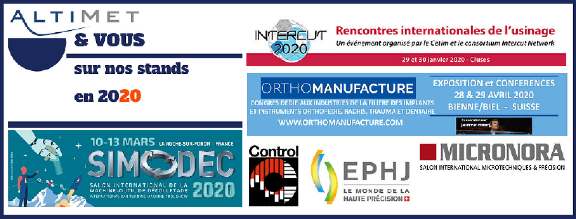 En 2020, venez nous retrouver sur de nombreux salons !
